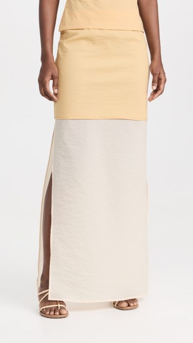 Rosetta Getty Double Layer Split Skirt