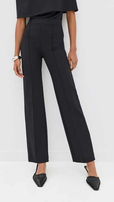 Rosetta Getty Pintuck Fitted Straight Pull-On Pants