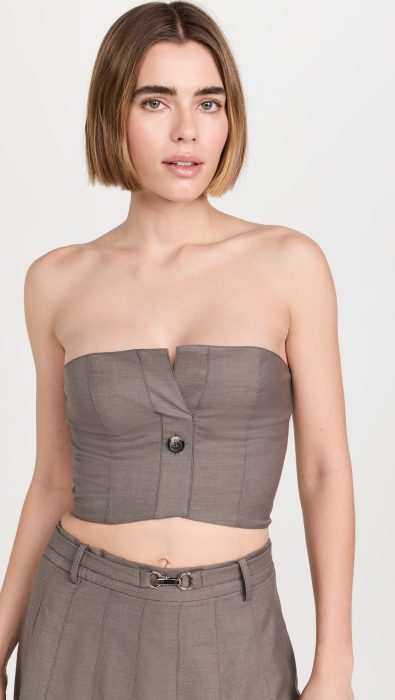 ROKH Button Detailed Tube Top