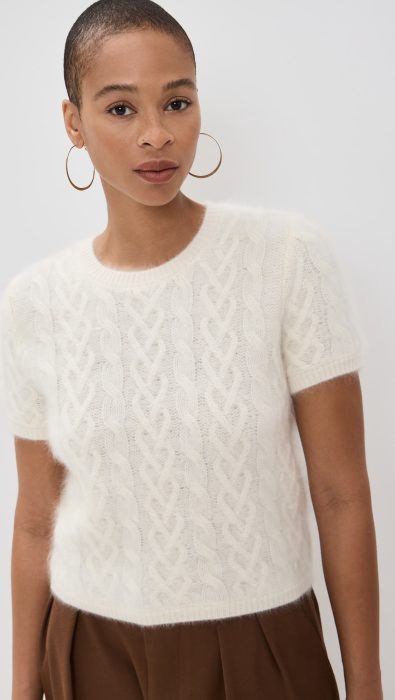 Sablyn Cashmere Shrunken Crewneck Tee