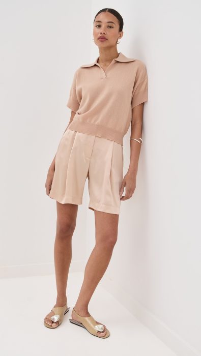 Sablyn Emerson High Rise Pleated Shorts