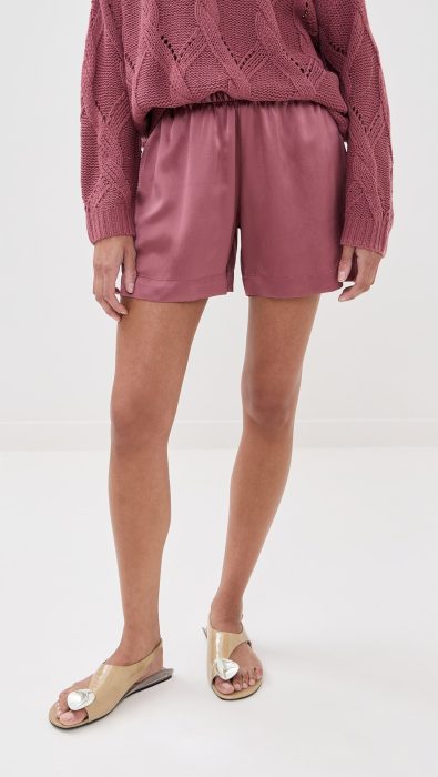 Sablyn Brynn Short High Rise Pull On Wide Leg Short In Silk Charmeuse