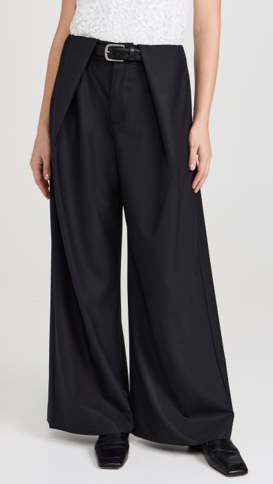 Sea Hallie Wool Suiting Belted Wide Leg Pants