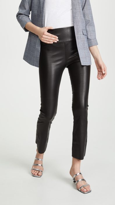 SPRWMN Leather Crop Flare Leggings