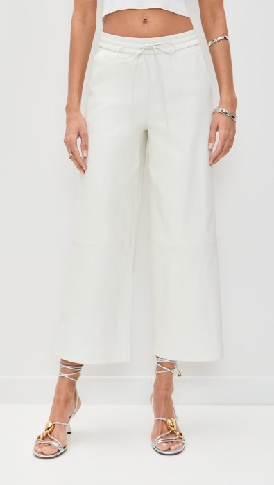SPRWMN Leather Cropped Baggy Pants