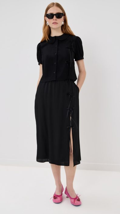 Simone Rocha Bow Slit Column Skirt