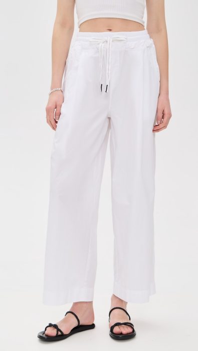 Stateside Fine Poplin Ribbed Waist Drawstring Pants