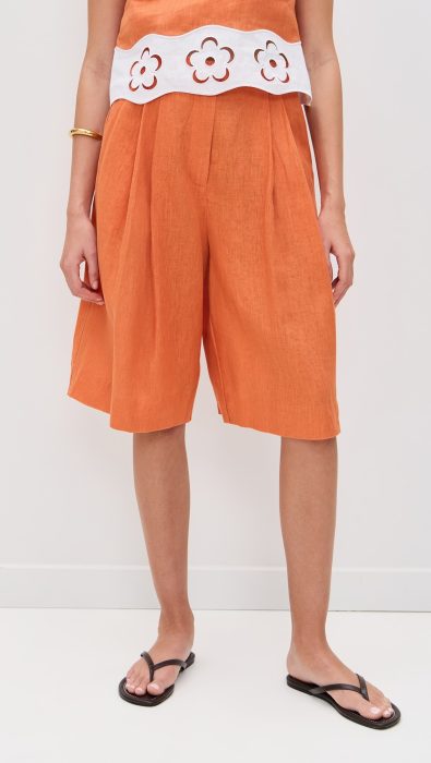 STAUD Cruz Linen Shorts