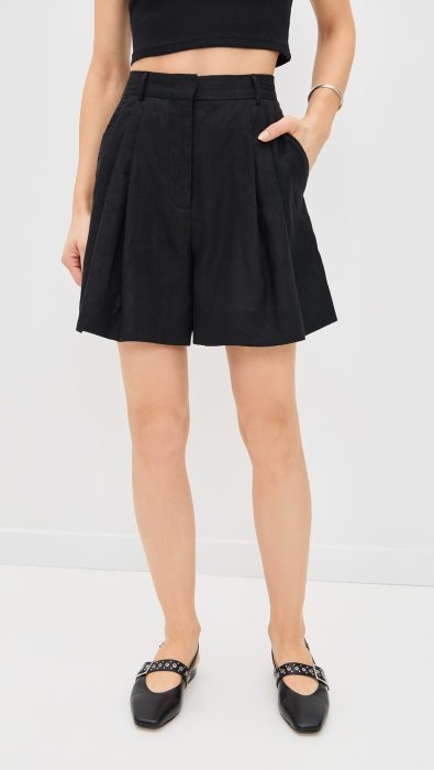 STAUD Cruz Linen Shorts