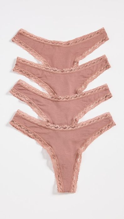 Stripe & Stare Mocha Thong 4-Pack Box