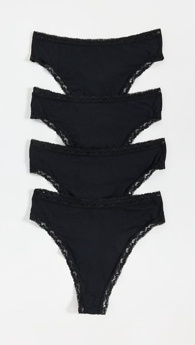 Stripe & Stare High Waisted Thong Four Pack