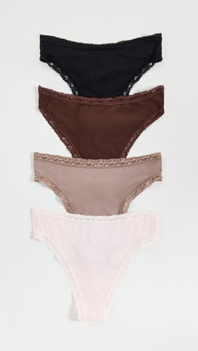 Stripe & Stare High Waisted Thong Four Pack