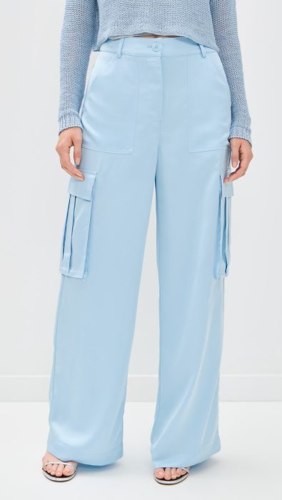 Susana Monaco Satin Cargo Pants 32"