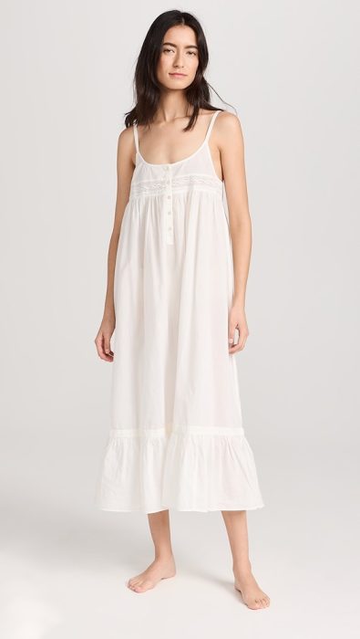 THE GREAT. The Eyelet Ruffle Tank Night Dress