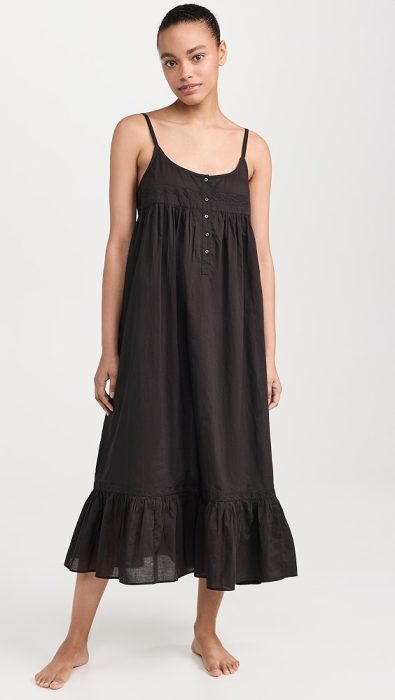 THE GREAT. The Eyelet Ruffle Tank Night Dress