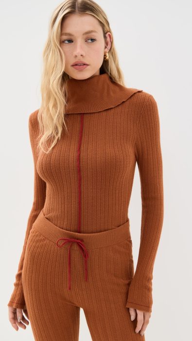 Varley Walt Roll Neck Knit Tee
