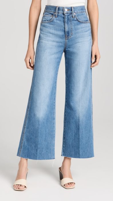 Veronica Beard Jean Taylor Cropped High Rise Wide Jeans