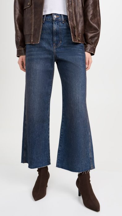 Veronica Beard Jean Taylor Cropped High Rise Wide Jeans