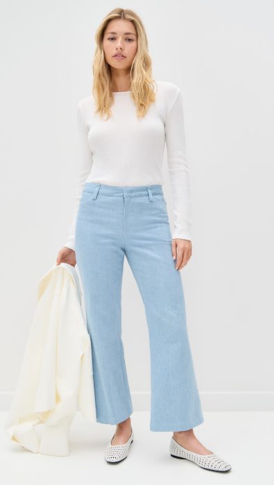 Vince Mid Rise Cropped Flare Twill Pants