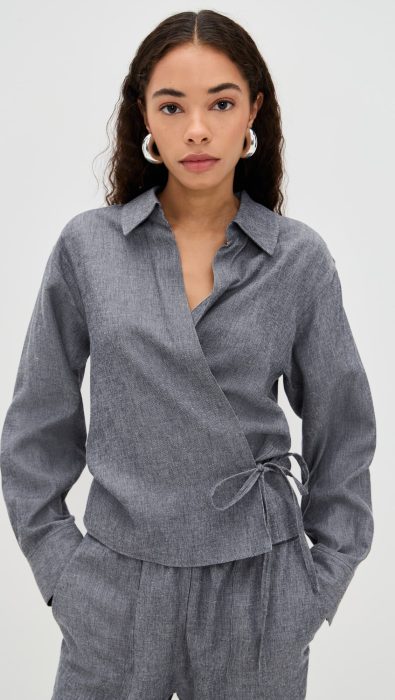Vince Collared Wrap Top
