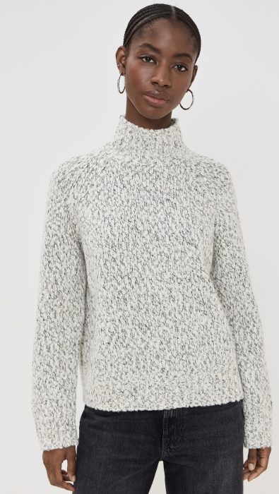 Vince Tonal Marl Textured Turtleneck