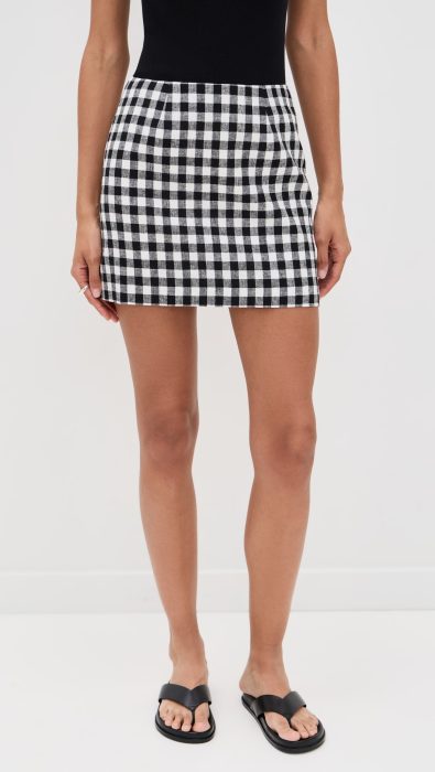 WAYF Gracie Gingham Mini Skirt