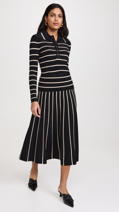 Zimmermann Crush Stripe Midi Skirt